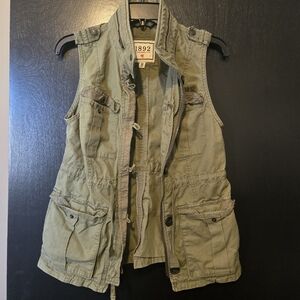 Abercrombie & Fitch Green Utility Vest MEDIUM